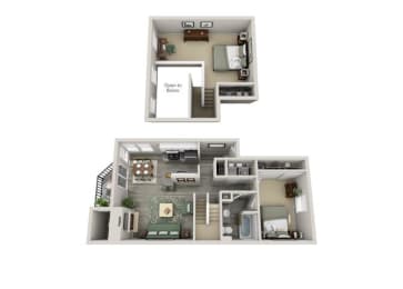 the cypress floor plan  1 bedroom  1190 square feet